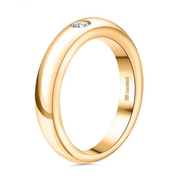 LUXURIANT VS EF Labor Diamant Ring, 925 Silber Gelbgold Vermeil - 0,15 ct. image number 2