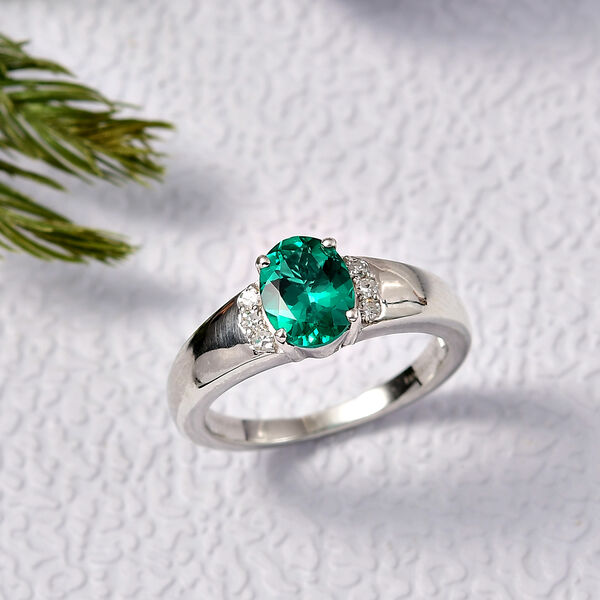 LUXURIANT AAA Labor kolumbianischer Smaragd und Labor Diamant Ring - 1,43 ct. image number 2