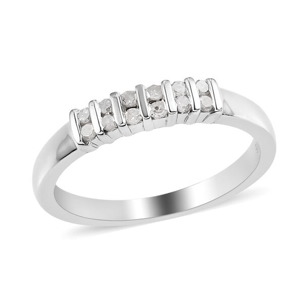 Diamant Band Ring 925 Silber Platin-Überzug image number 4