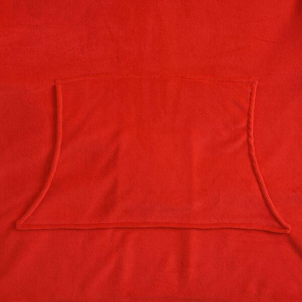 Flauschiger Flanell Hoodie mit großer Tasche, rot image number 5