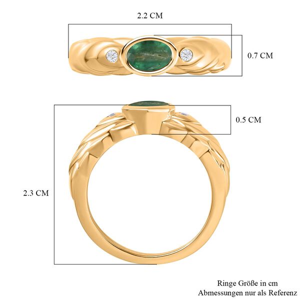 Kagem sambischer Smaragd und Zirkon Ring - 0,52 ct. image number 7