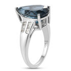 London Blau Topas und Diamant Ring 925 Silber platiniert  ca. 5,75 ct image number 3