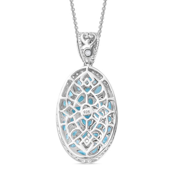 Betroka blauer Apatit und Zikon-Anhänger mit 50cm Kette - 6,49 ct. image number 5