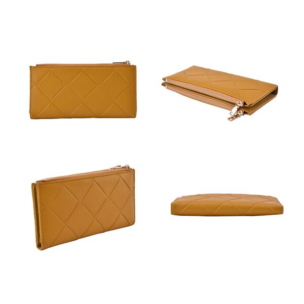 Brieftasche aus Kunstleder mit RFID Schutz, 19x19,5 cm, Orange image number 2