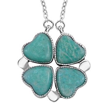 Amazonit und hellblaues Kristall 2-Wege-Schmuckset