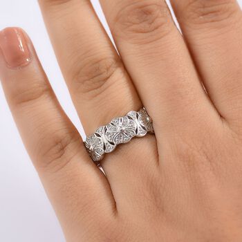 Wei&szlig;er Diamant Ring 925 Silber, platiniert (Gr&ouml;&szlig;e 18.00)
