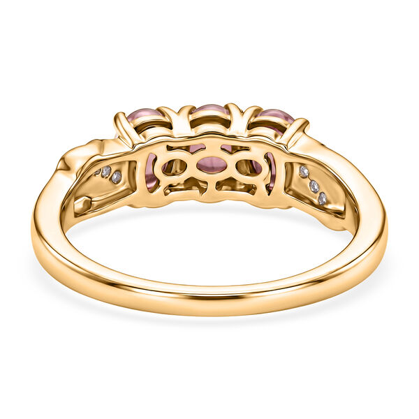 D'Joy Flamingo Mondstein, Moissanit Ring 925 Silber 750 Gelbgold vermeil (Gr&ouml;&szlig;e 18.00) ca. 2,30 ct image number 5