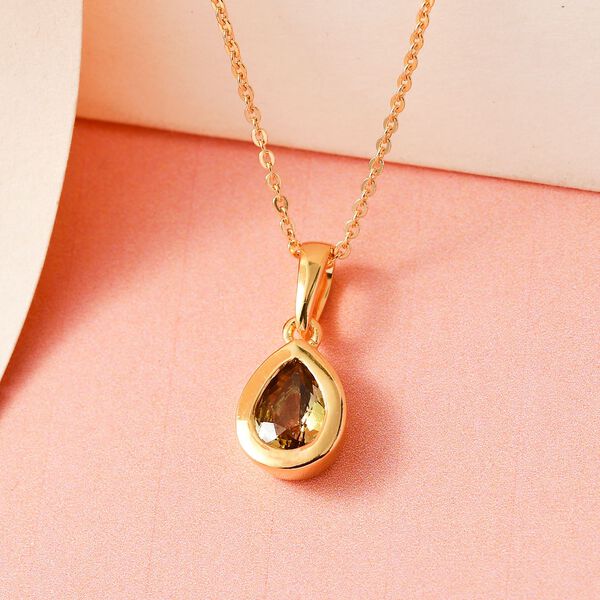 Nat&uuml;rlicher, goldener Tansanit-Anh&auml;nger mit 50cm Kette - 0,67 ct. image number 3