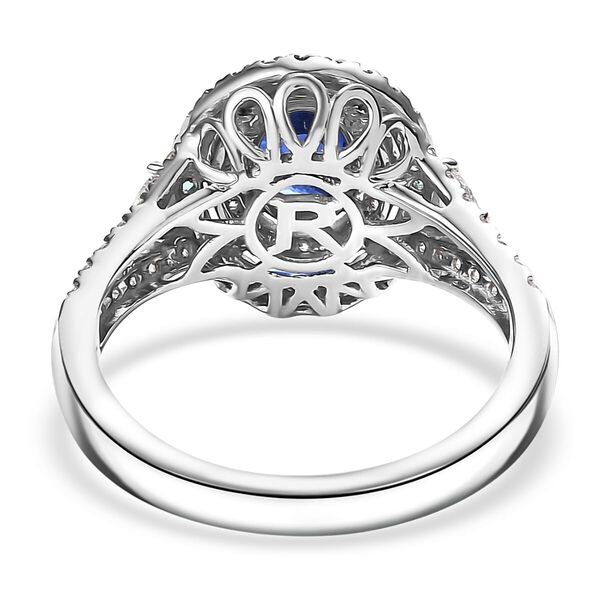 RHAPSODY zertifiziert und geprüft AAAA ceylonfarbener blauer Saphir, Paraiba Turmalin und VS Diamant Ring in 950 Platin - 3 ct. image number 4