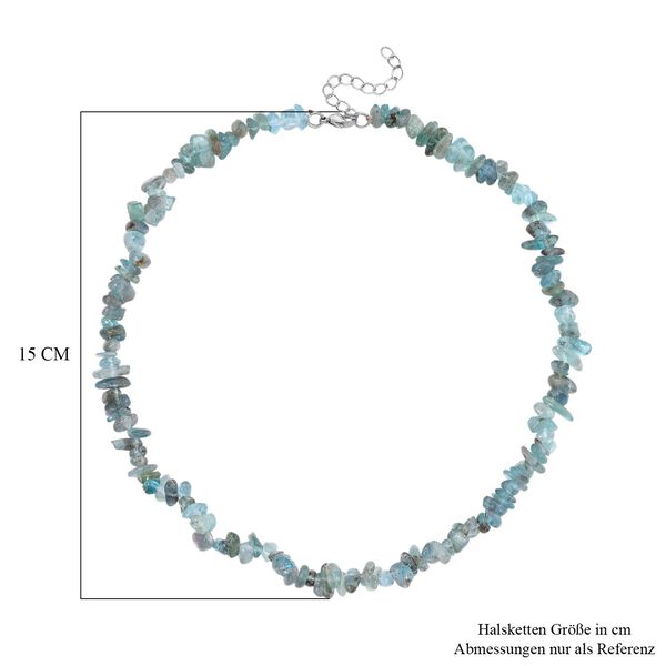 Gr&uuml;ner Apatit Halskette, flexibel, Reiner Edelstahl ca. 160.00 ct image number 6