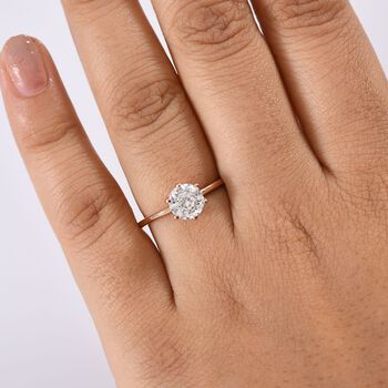 D&rsquo;Joy Moissanit Ring, 925 Silber mit E-Beschichtung Ros&eacute;gold - 1,26 ct.