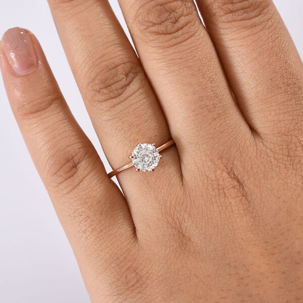 D&rsquo;Joy Moissanit Ring, 925 Silber mit E-Beschichtung Ros&eacute;gold - 1,26 ct. image number 3