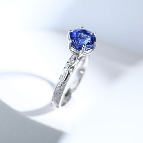 Rhapsody AAAA Tansanit, Weißer Diamant Ring 950 Platin (Größe 17.00) ca. 2,50 ct image number 1