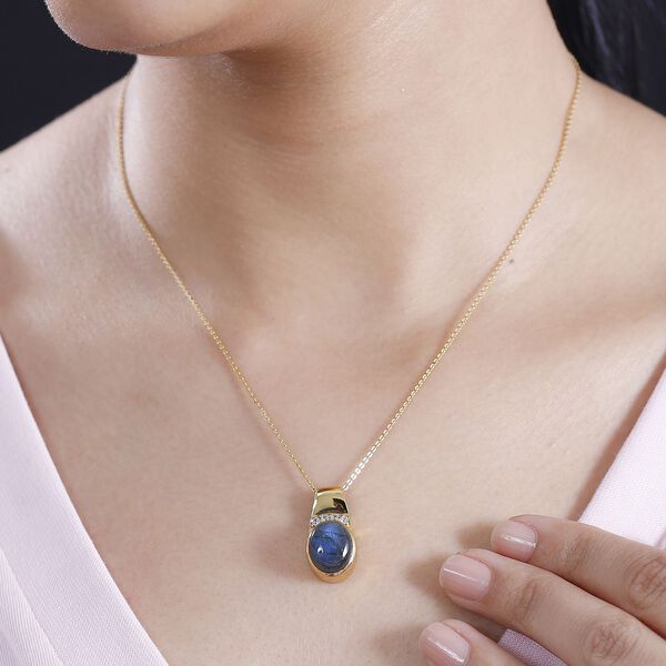 Labradorit und Zirkon Anhänger - 5,92 ct. image number 2