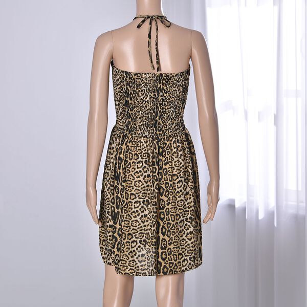 Sommer Halstr&auml;ger Top mit gesmoktem Taille, Braun image number 2