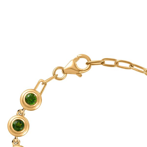 Nat&uuml;rlicher Chromdiopsid Armband ca. 19 cm 925 Silber 750 Gelbgold Vermeil ca. 2.85 ct image number 4