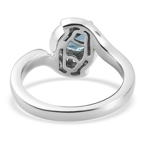London Blau Topas und Zirkon Ring, ca. 1,29 ct image number 6