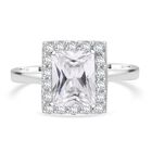 Lustro Stella Weißer Zirkonia Ring 925 Silber rhodiniert (Größe 19.00)