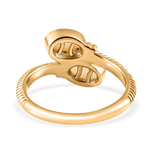 AA Nat&uuml;rlicher, &auml;thiopischer Welo Opal Ring 925 Silber Gelbgold Vermeil (Gr&ouml;&szlig;e 17.00) ca. 0,65 ct image number 7