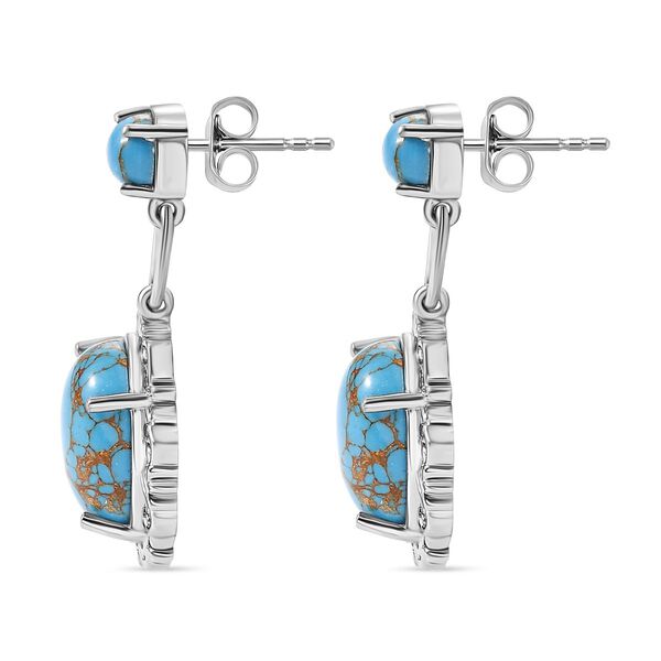 Blaue Türkis Ohrringe - 10,96 ct. image number 3