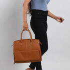 Handtasche aus echtem Leder mit Extra-Fach, Größe 13x38x30 cm, Hellbraun