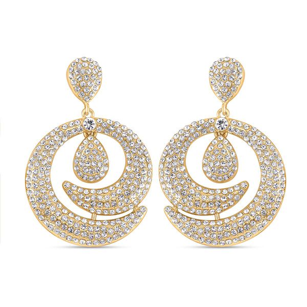 Wei&szlig;er Kristall Ohrringe, vergoldet