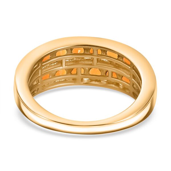 AA Salamanca Feueropal Ring, 925 Silber 750 Gelbgold Vermeil (Gr&ouml;&szlig;e 20.00) ca. 1.21 ct image number 6