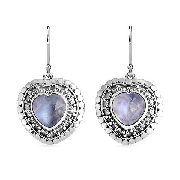 D'Joy Royal Bali Premium Regenbogen Mondstein Ohrringe 925 Silber ca. 4.04 ct