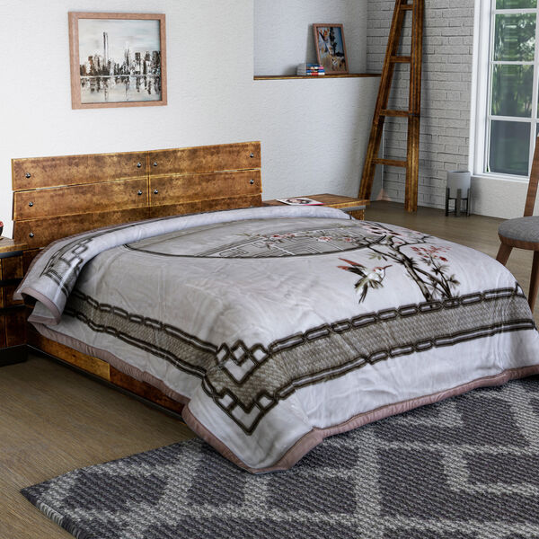 SERENITY NIGHT: Superweiche, schwere Bettdecke, Kirschbl&uuml;tenmuster