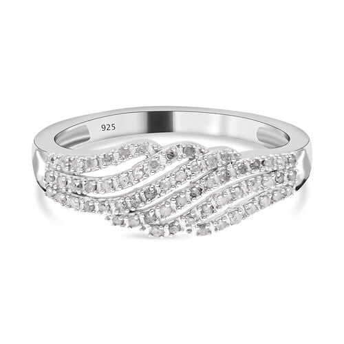 Weißer Diamant Ring, 925 Silber platiniert (Größe 20.00) ca. 0.33 ct image number 0