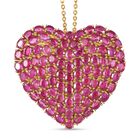 D'Joy Afrikanischer Rubin (Fissure gefüllt) Schmuckset ca. 45 cm 925 Silber 750 Gelbgold Vermeil ca. 18,04 ct.