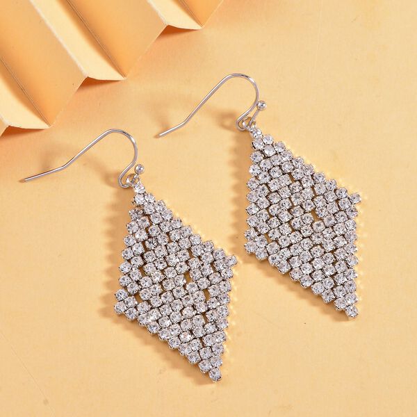 Kristall Rhombus Ohrringe, wei&szlig; image number 1