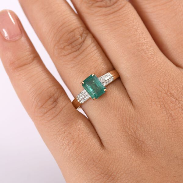 AAA Kagem sambischer Smaragd und Diamant Ring in 585 Gold - 1,79 ct. image number 2