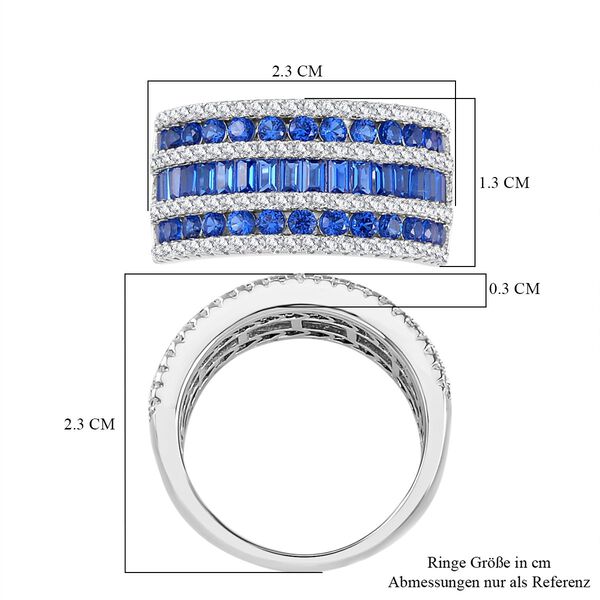 Blauer Zirkonia Ring, 925 Silber rhodiniert, (Gr&ouml;&szlig;e 16.00) ca. 3.69 ct image number 6