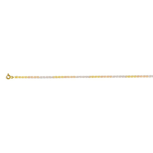 925 Silber Tricolor Kette ca. 45 cm+ 5 cm Extender, ca. 2,73g image number 0