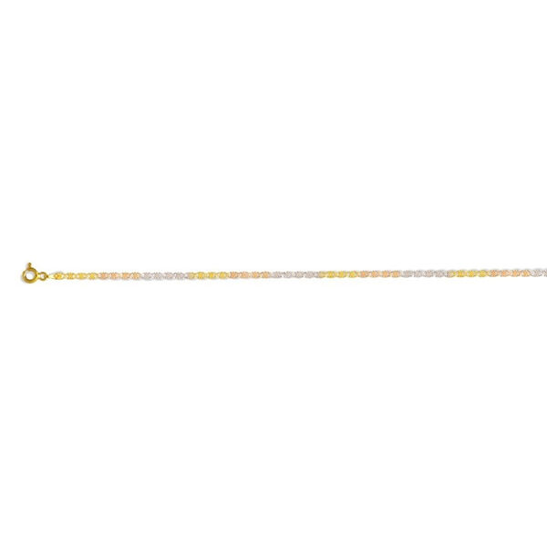 925 Silber Tricolor Kette ca. 45 cm+ 5 cm Extender, ca. 2,73g