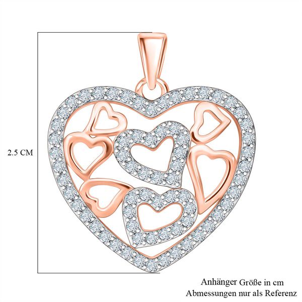 LUSTRO STELLA weißer Zirkonia zweifarbiger Anhänger image number 5