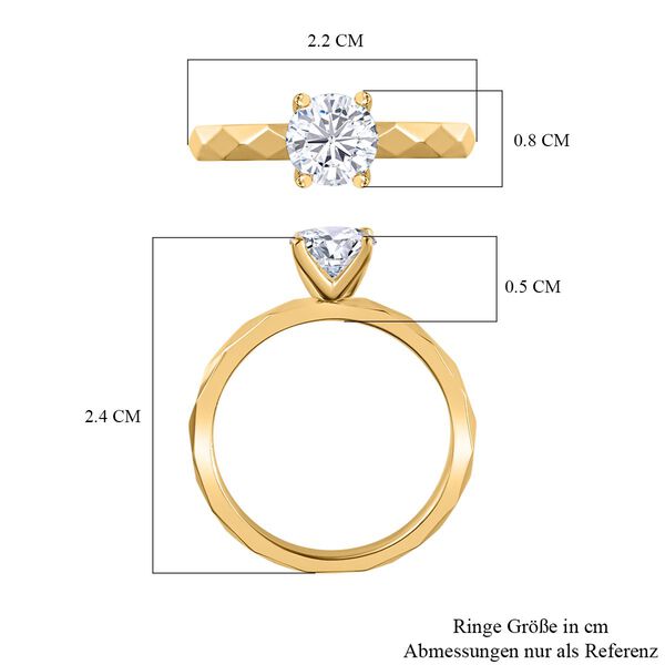 Moissanit Ring, 925 Silber mit Gelbgold Vermeil - 0,91 ct. image number 8