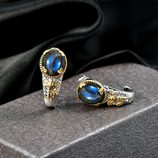 EVER TRUE AAA Labradorit Ohrringe Nickelfreies Messing ca. 10.11 ct image number 2