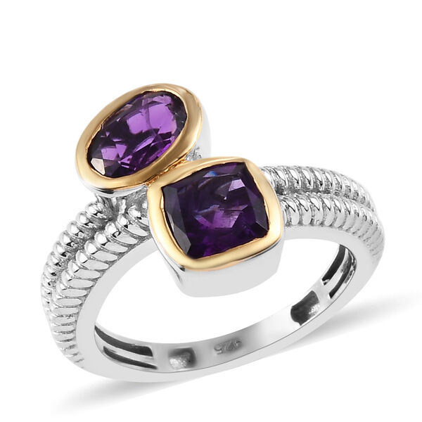 Lusaka Amethyst Bypass Ring 925 Silber Bicolor image number 4
