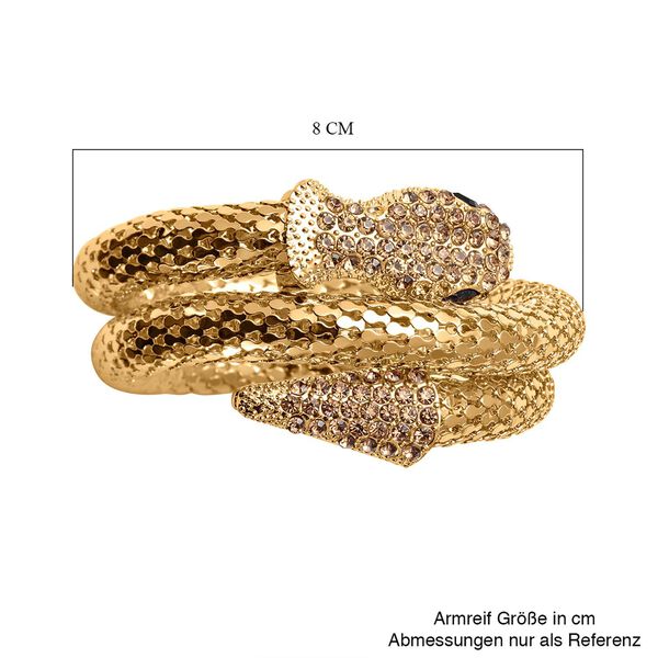 Kristall Schlange gewundenes Armband in Goldton - 1,70 ct. image number 5