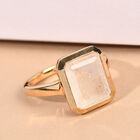 Regenbogen Mondstein Solitär-Ring, 925 Silber Gelbgold Vermeil  ca. 5,57 ct image number 1