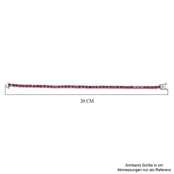 Nat&uuml;rlicher burmesischer Rubin Armband ca. 19 cm 925 Silber rhodiniert ca. 9.16 ct