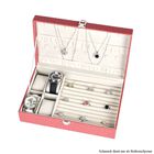 Premium Schmuckbox mit Silberpoliertuch, Eleganter Organizer für Ringe, Halsketten, Uhren und Accessoires, 32 x 20 x 8,7 cm, Rosa