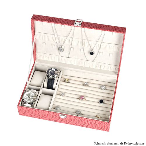Premium Schmuckbox mit Silberpoliertuch, 32x20x8,7 cm, Rosa image number 0
