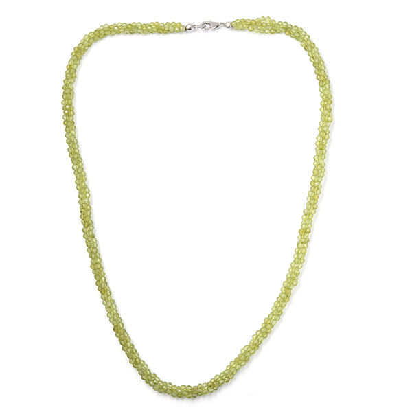 Nat&uuml;rliche Peridot-Halskette, 50 cm, 925 Silber ca. 104,89 ct