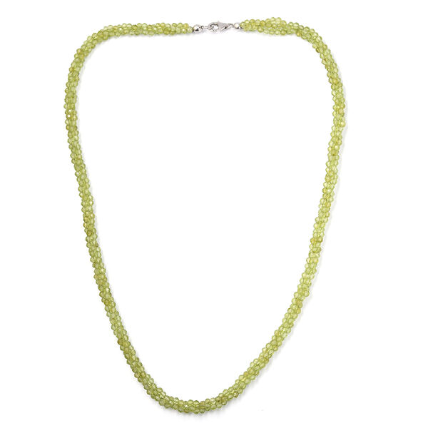 Natürliche Peridot-Halskette, 50 cm, 925 Silber ca. 104,89 ct image number 0