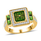 Natürlicher Chromdiopsid und Zirkon-Ring, 925 Silber Gelbgold Vermeil  ca. 1,74 ct image number 3