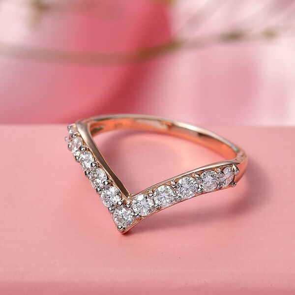 D'Joy Moissanit Ring, 925 Silber ros&eacute;vergoldet - 0,68 ct. image number 2