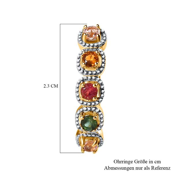 Mehrfarbige-Turmalin Ohrringe, 925 Silber vergoldet, ca. 1.09 ct image number 5